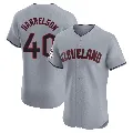 Men's Cleveland Guardians ＃40 Ken Harrelson Gray Elite Road Jersey