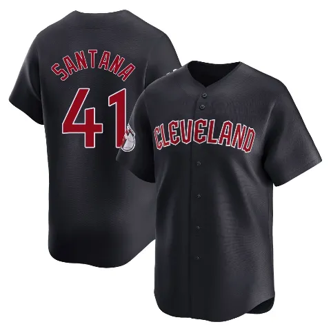 Men's Cleveland Guardians ＃41 Carlos Santana Navy Limited Alternate Jersey