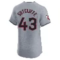 Men's Cleveland Guardians ＃43 Rick Sutcliffe Gray Elite Road Jersey