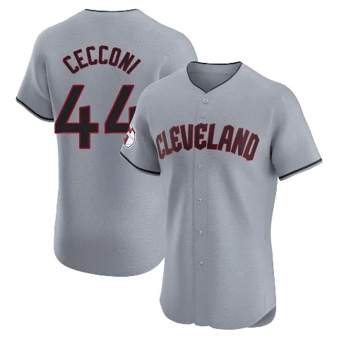 Men's Cleveland Guardians ＃44 Slade Cecconi Gray Elite Road Jersey