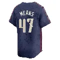 Men's Cleveland Guardians ＃47 John Means Navy Limited 2024 City Connect Jersey