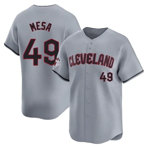 Men's Cleveland Guardians ＃49 Jose Mesa Gray Limited Road Jersey