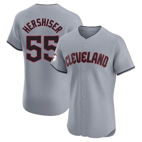 Men's Cleveland Guardians ＃55 Orel Hershiser Gray Elite Road Jersey