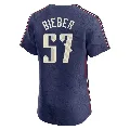 Men's Cleveland Guardians ＃57 Shane Bieber Navy Elite 2024 City Connect Jersey
