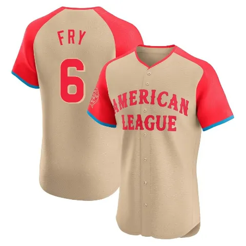 Men's Cleveland Guardians ＃6 David Fry Cream Elite American League 2024 All-Star Game Jersey