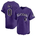 Men's Colorado Rockies ＃0 Jaden Hill Purple Limited Alternate Jersey