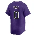 Men's Colorado Rockies ＃0 Jaden Hill Purple Limited Alternate Jersey
