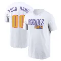 Men's Colorado Rockies ＃00 Custom T-Shirt White Custom 2025 City Connect Wordmark Name & Number T-Shirt
