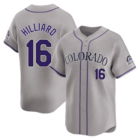 Men's Colorado Rockies ＃16 Sam Hilliard Gray Limited Road Jersey