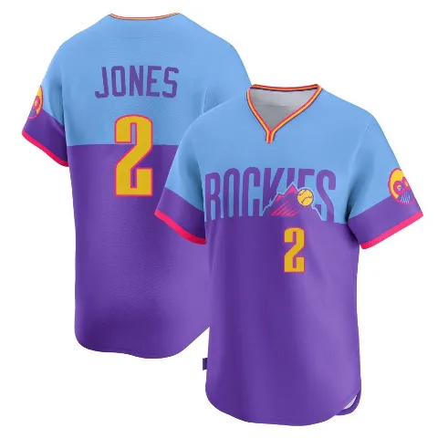 Men's Colorado Rockies ＃2 Greg Jones Purple/Light Limited Blue 2025 City Connect Jersey