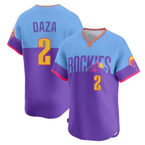 Men's Colorado Rockies ＃2 Yonathan Daza Purple/Light Limited Blue 2025 City Connect Jersey