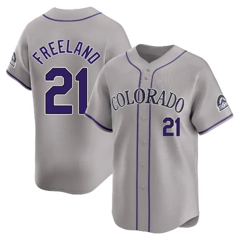 Men's Colorado Rockies ＃21 Kyle Freeland Gray Limited Road Jersey