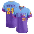 Men's Colorado Rockies ＃24 Ryan McMahon Purple/Light Elite Blue 2025 City Connect Jersey