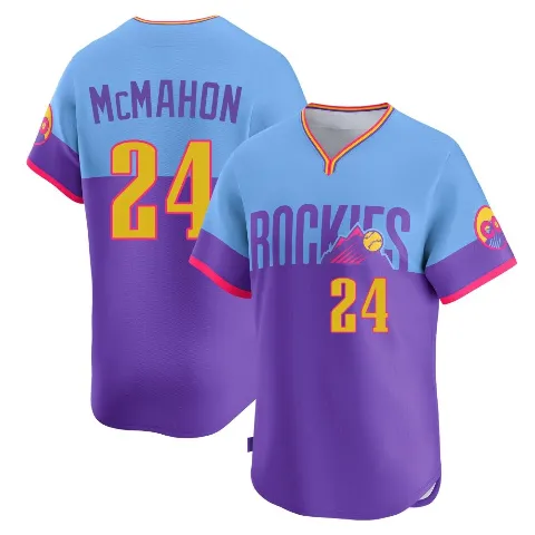 Men's Colorado Rockies ＃24 Ryan McMahon Purple/Light Limited Blue 2025 City Connect Jersey