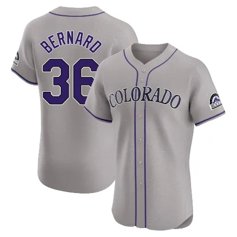 Men's Colorado Rockies ＃36 Wynton Bernard Gray Elite Road Jersey