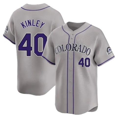 Men's Colorado Rockies ＃40 Tyler Kinley Gray Limited Road Jersey
