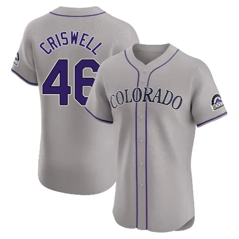 Men's Colorado Rockies ＃46 Jeff Criswell Gray Elite Road Jersey