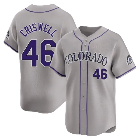 Men's Colorado Rockies ＃46 Jeff Criswell Gray Limited Road Jersey