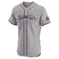 Men's Colorado Rockies ＃56 Noel Cuevas Gray Elite Road Jersey