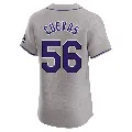 Men's Colorado Rockies ＃56 Noel Cuevas Gray Elite Road Jersey