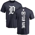 Men's Detroit Tigers ＃00 Custom T-Shirt Navy Custom Backer T-Shirt -