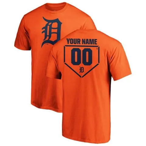 Men's Detroit Tigers ＃00 Custom T-Shirt Orange Custom RBI T-Shirt -