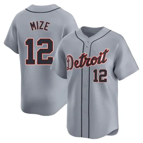 Men's Detroit Tigers ＃12 Casey Mize Gray Limited Road Jersey