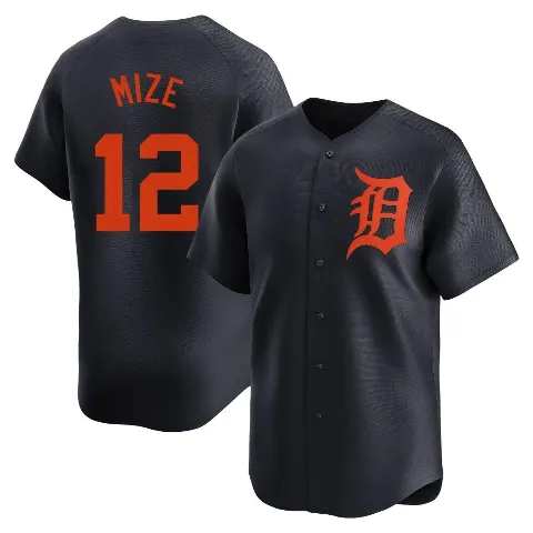 Men's Detroit Tigers ＃12 Casey Mize Navy Limited Alternate Jersey