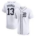 Men's Detroit Tigers ＃13 Lance Parrish White Elite Home Patch Jersey