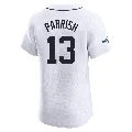 Men's Detroit Tigers ＃13 Lance Parrish White Elite Home Patch Jersey