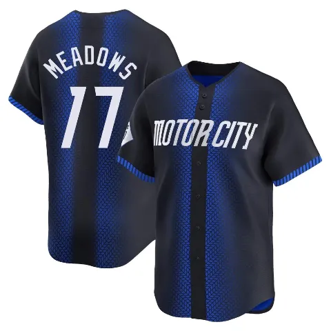 Men's Detroit Tigers ＃17 Austin Meadows Blue Limited 2024 City Connect Jersey