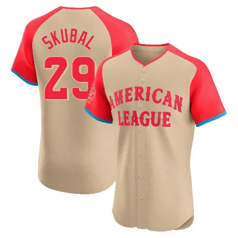 Men's Detroit Tigers ＃29 Tarik Skubal Cream Elite American League 2024 All-Star Game Jersey