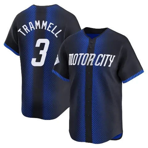 Men's Detroit Tigers ＃3 Alan Trammell Blue Limited 2024 City Connect Jersey