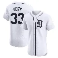 Men's Detroit Tigers ＃33 Colt Keith White Elite Home Patch Jersey