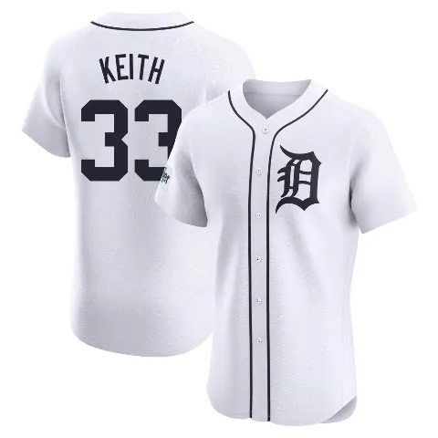 Men's Detroit Tigers ＃33 Colt Keith White Elite Home Patch Jersey
