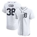Men's Detroit Tigers ＃38 Alex Cobb White Elite Home Patch Jersey