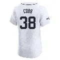 Men's Detroit Tigers ＃38 Alex Cobb White Elite Home Patch Jersey