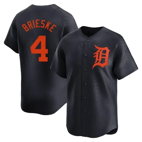 Men's Detroit Tigers ＃4 Beau Brieske Navy Limited Alternate Jersey