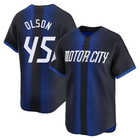 Men's Detroit Tigers ＃45 Reese Olson Blue Limited 2024 City Connect Jersey