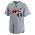 Men's Detroit Tigers ＃49 John Brebbia Gray Limited Road Jersey