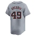 Men's Detroit Tigers ＃49 John Brebbia Gray Limited Road Jersey