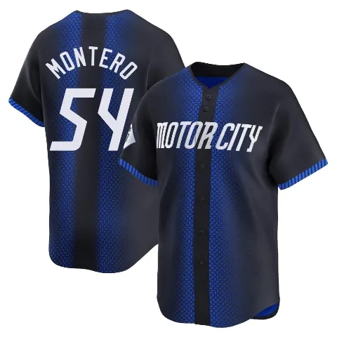 Men's Detroit Tigers ＃54 Keider Montero Blue Limited 2024 City Connect Jersey