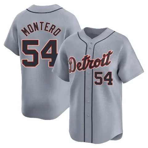Men's Detroit Tigers ＃54 Keider Montero Gray Limited Road Jersey