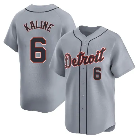 Men's Detroit Tigers ＃6 Al Kaline Gray Limited Road Jersey