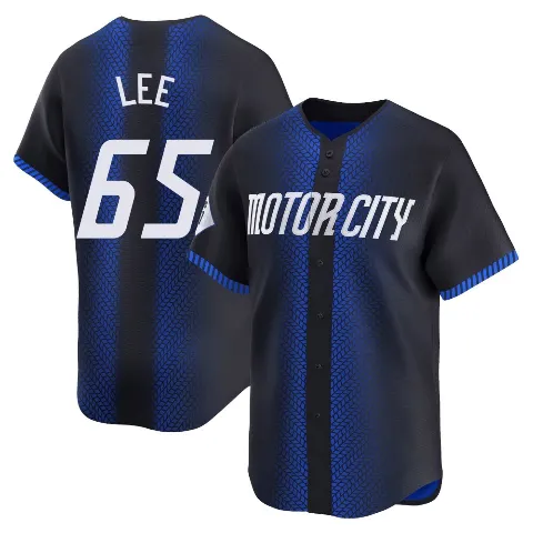 Men's Detroit Tigers ＃65 Chase Lee Blue Limited 2024 City Connect Jersey