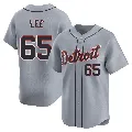 Men's Detroit Tigers ＃65 Chase Lee Gray Limited Road Jersey