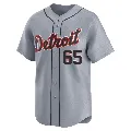 Men's Detroit Tigers ＃65 Chase Lee Gray Limited Road Jersey
