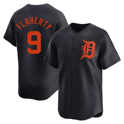 Men's Detroit Tigers ＃9 Jack Flaherty Navy Limited Alternate Jersey