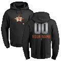 Men's Houston Astros ＃00 Custom Hoodie Black Custom Midnight Mascot Pullover Hoodie -
