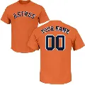 Men's Houston Astros ＃00 Custom T-Shirt Orange Custom Roster Name & Number T-Shirt -